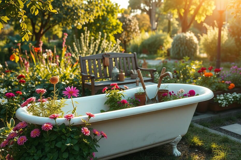 Jak wykorzystać starą wannę w ogrodzie